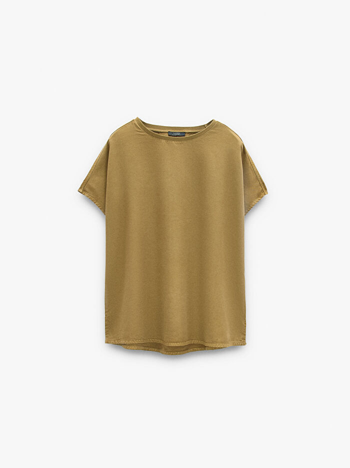 %100 Liyosel Düz T-Shirt