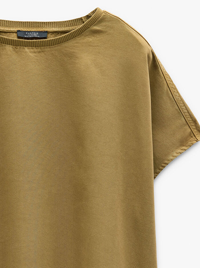 %100 Liyosel Düz T-Shirt