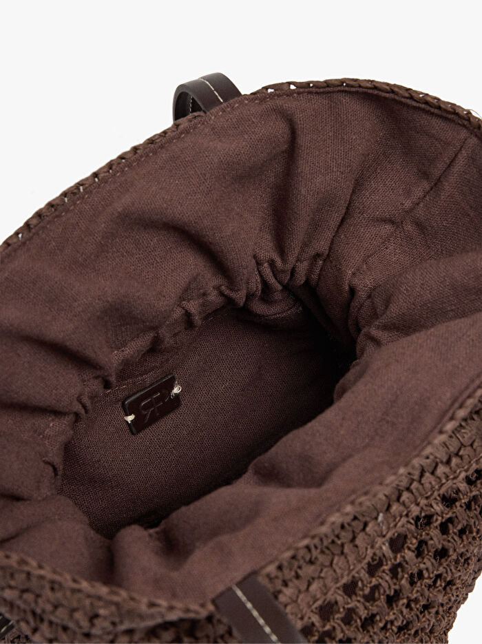 Hasır Desenli Shopper Çanta M