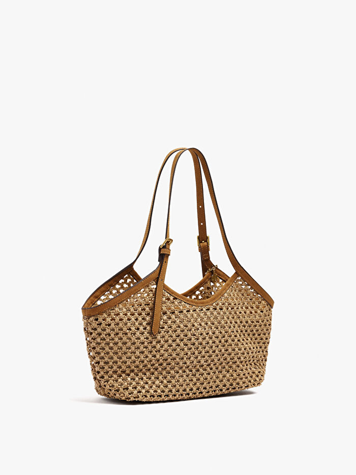 Hasır Efektli Tote Çanta