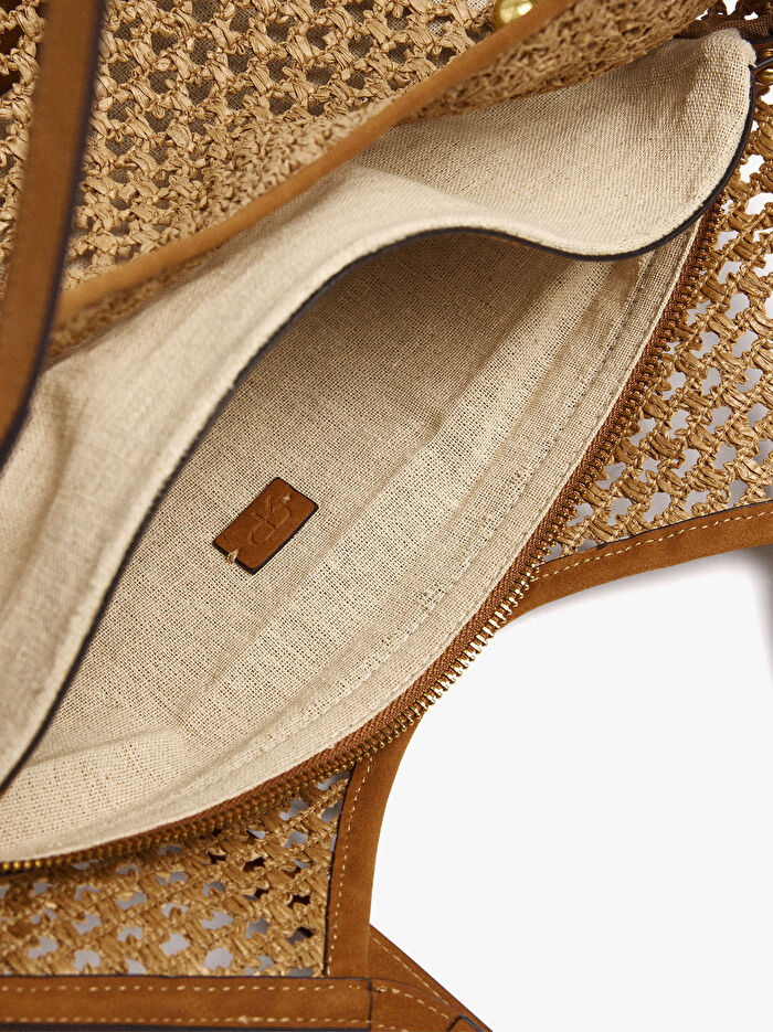 Hasır Efektli Tote Çanta