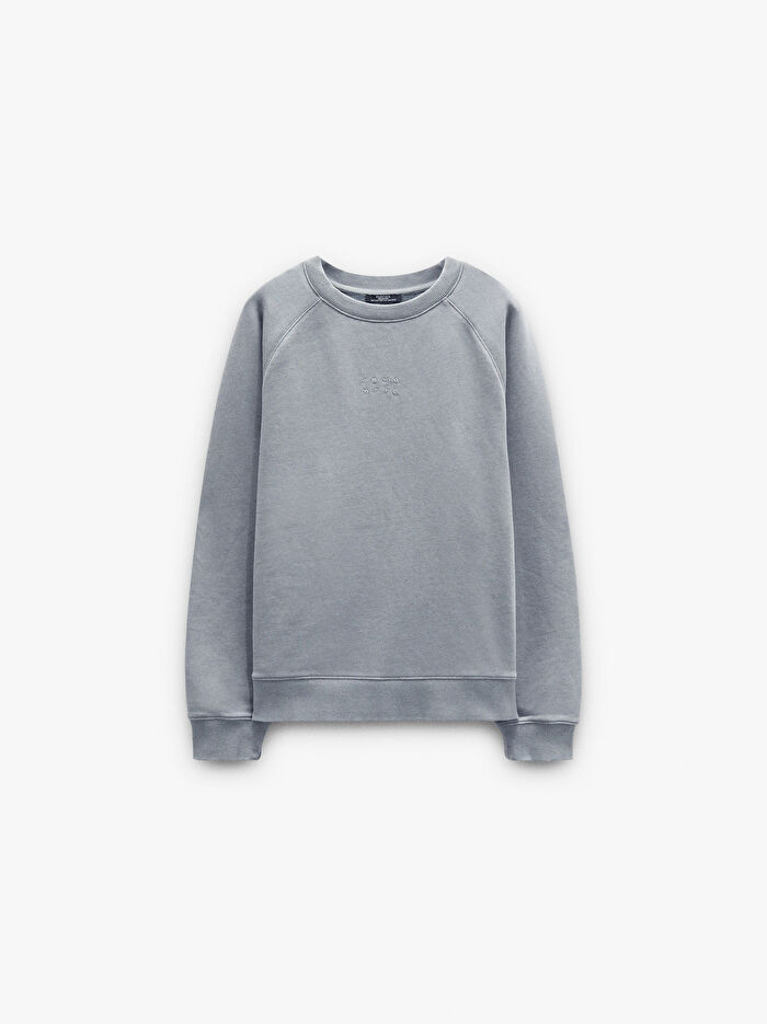 Nakışlı Pamuklu Sweatshirt