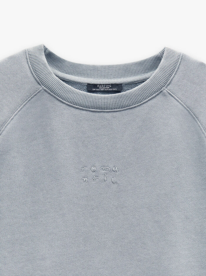 Nakışlı Pamuklu Sweatshirt