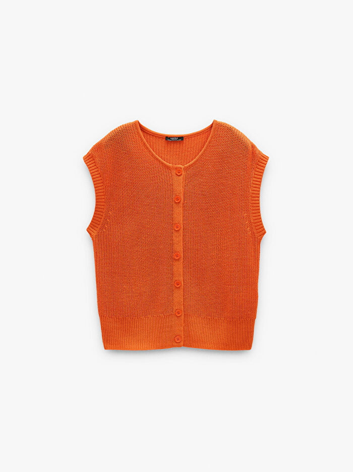 Düğmeli File Yelek