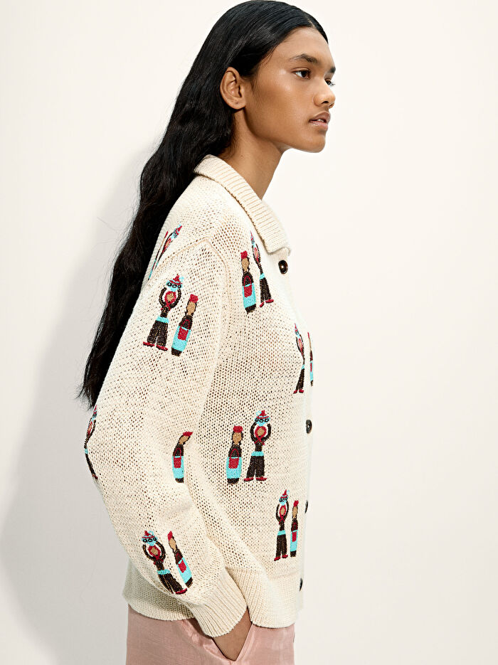 Nakışlı Örgü Hırka