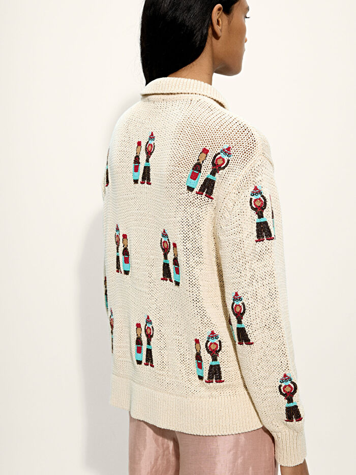 Nakışlı Örgü Hırka