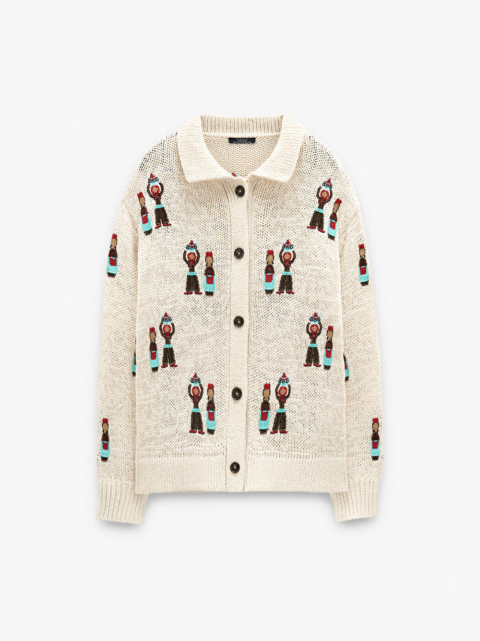 Nakışlı Örgü Hırka