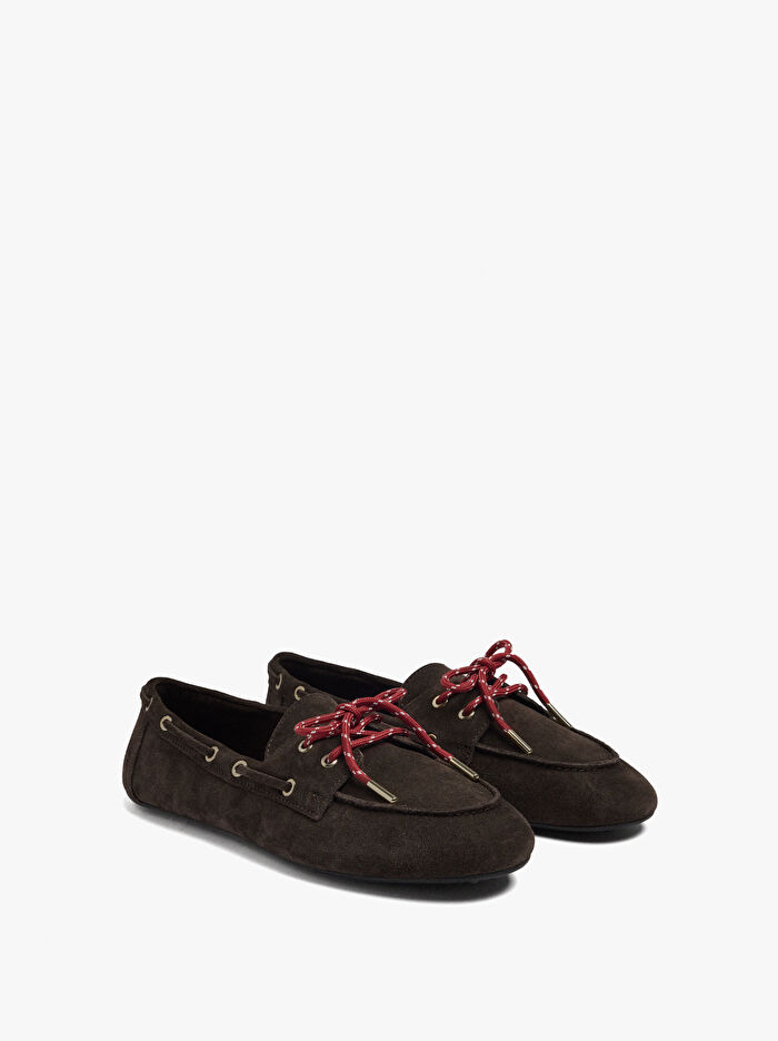 Çift Bağcıklı Deri Mokasen