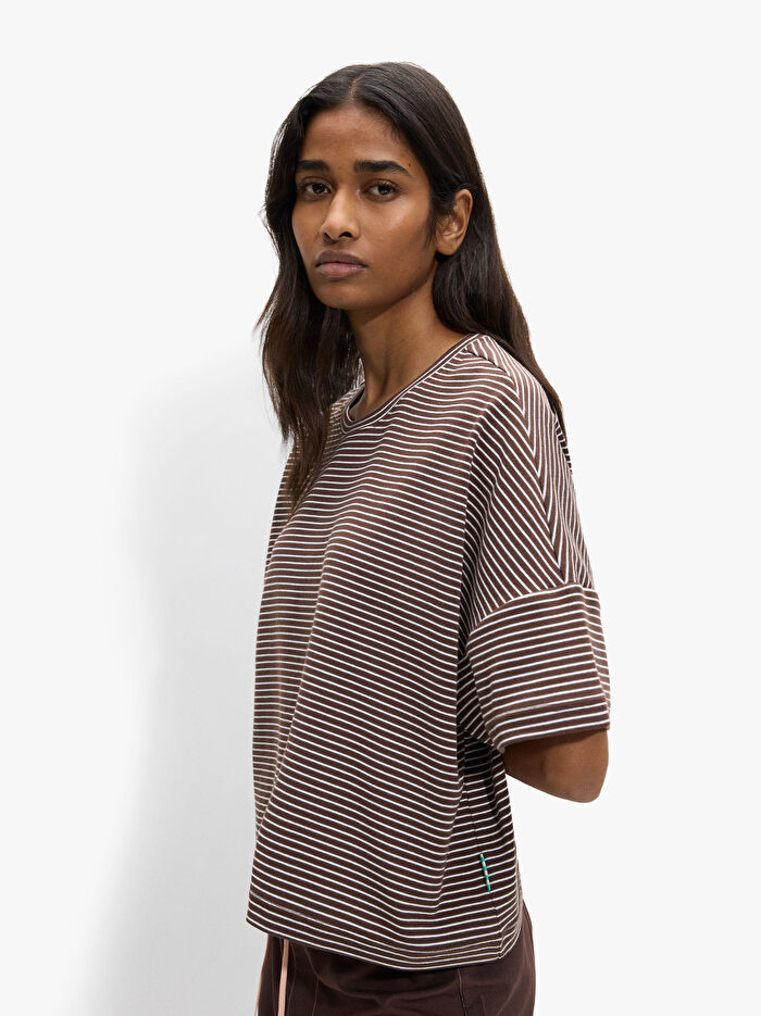 Çizgili Pamuklu T-Shirt