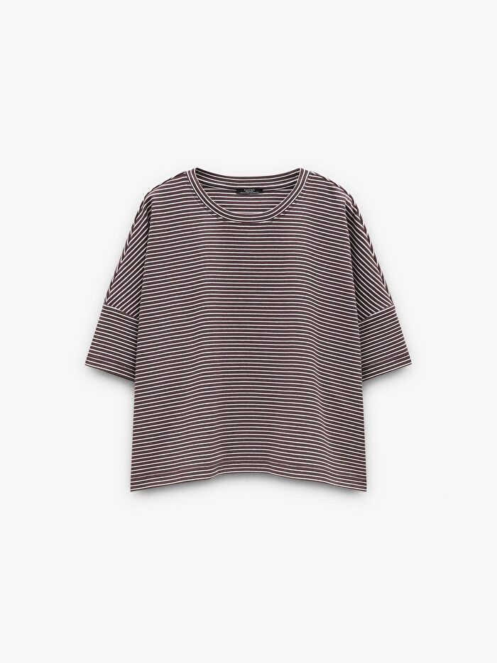 Çizgili Pamuklu T-Shirt