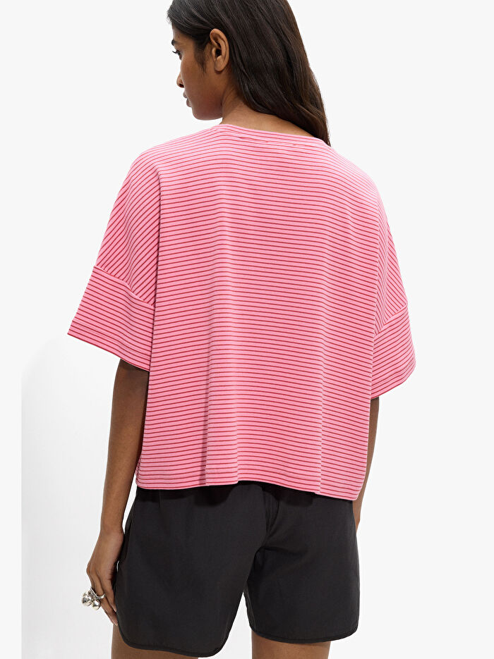 Çizgili Pamuklu T-Shirt