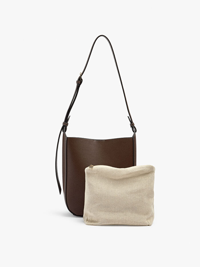 Çıkarılabilir Cepli Sade Omuz Çantası