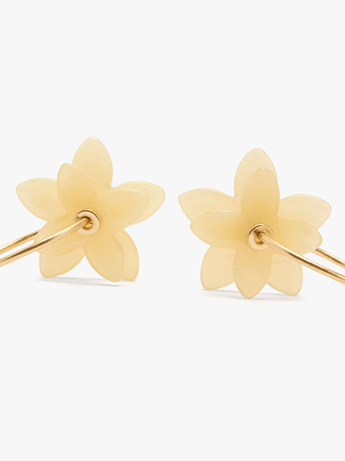 Çift Çiçekli Halka Küpe