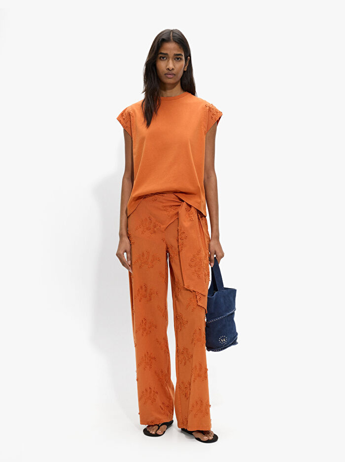 Nakışlı Pamuklu T-Shirt