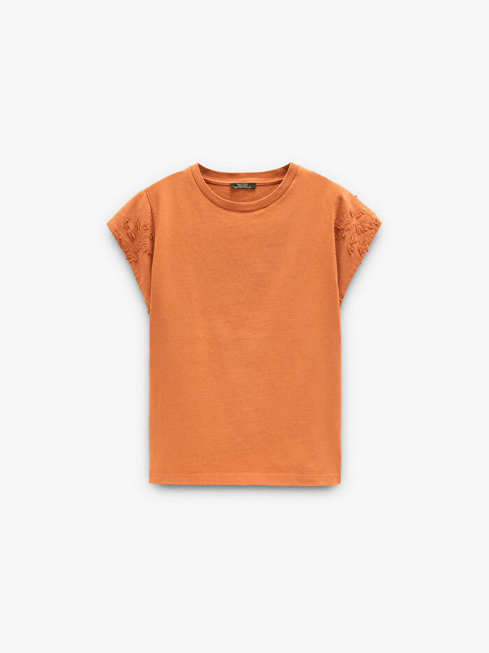 Nakışlı Pamuklu T-Shirt