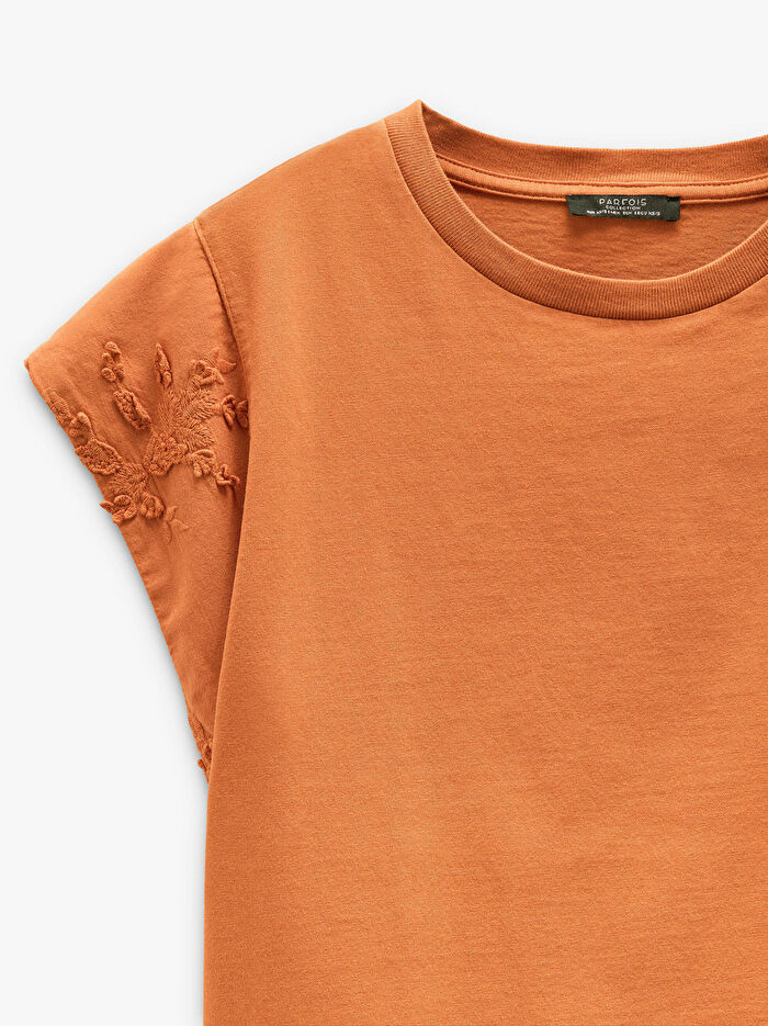 Nakışlı Pamuklu T-Shirt