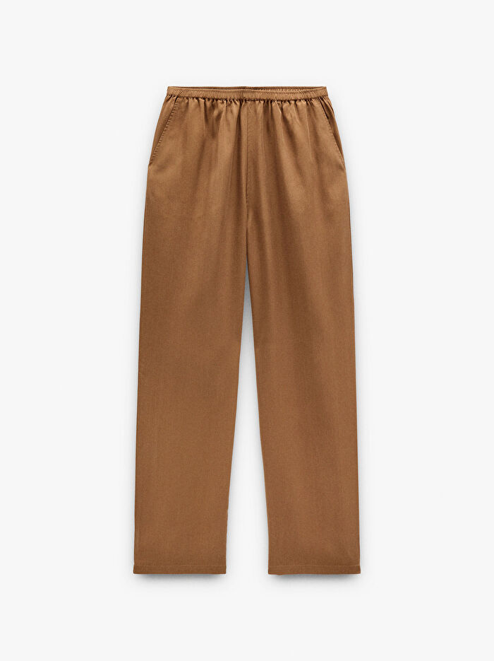 %100 Liyosel Düz Pantolon
