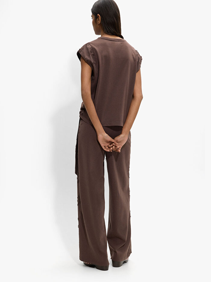 %100 Pamuklu Nakışlı Pantolon