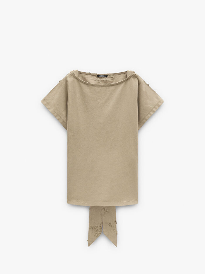 %100 Pamuk Nakışlı Bluz