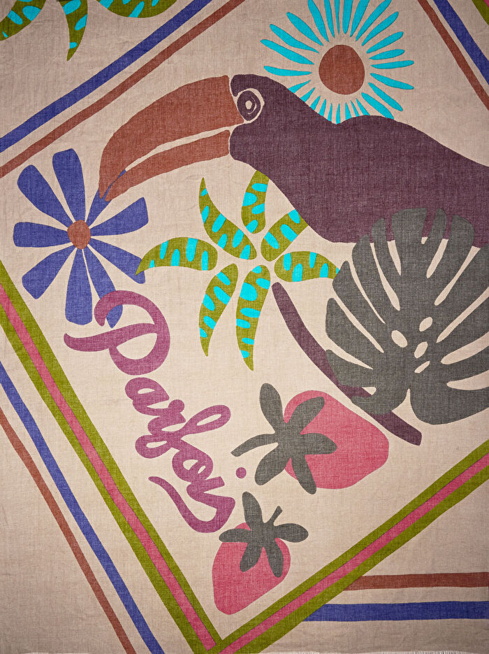 %100 Pamuk Desenli Şal