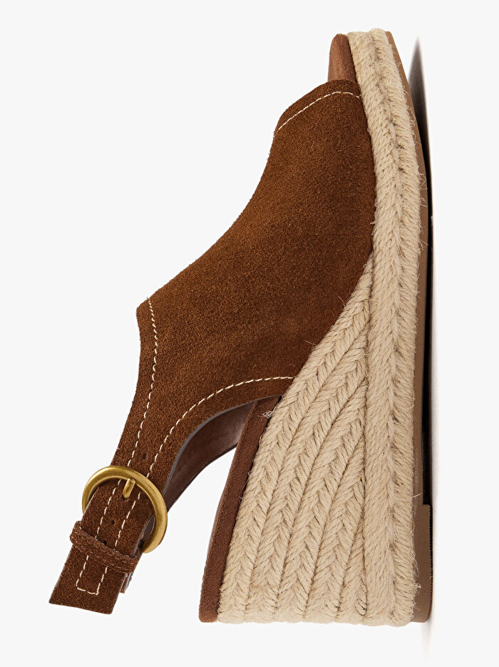 Jüt Topuklu Deri Sandalet