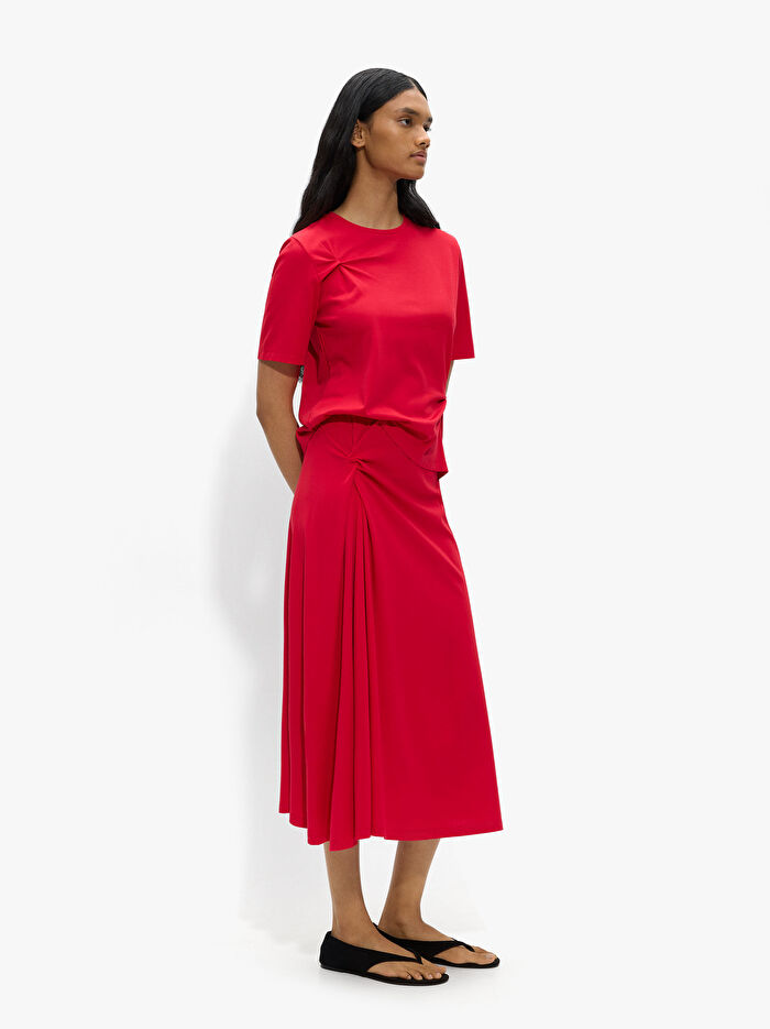 Büzgülü Midi Etek