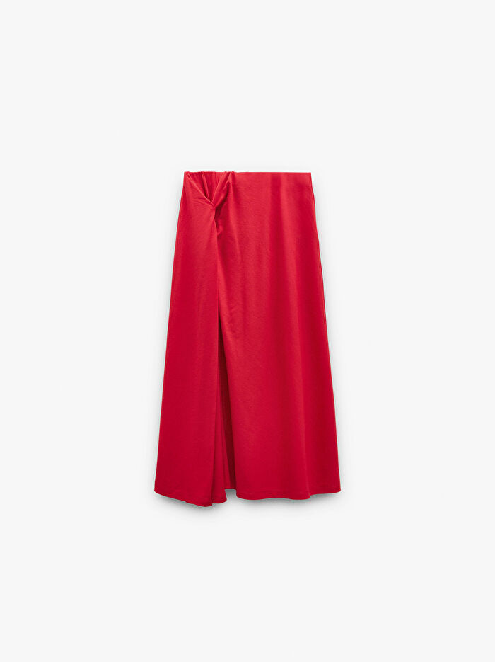 Büzgülü Midi Etek