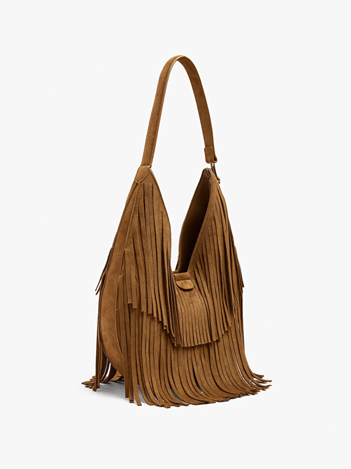 Püsküllü Hobo Omuz Çantası