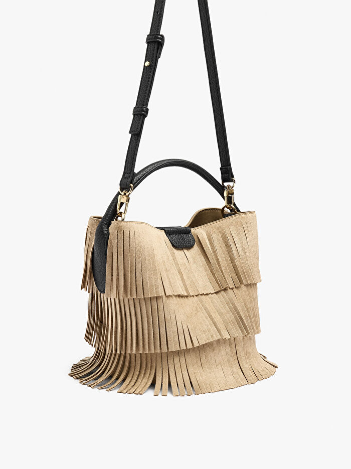 Püsküllü Bucket Çanta