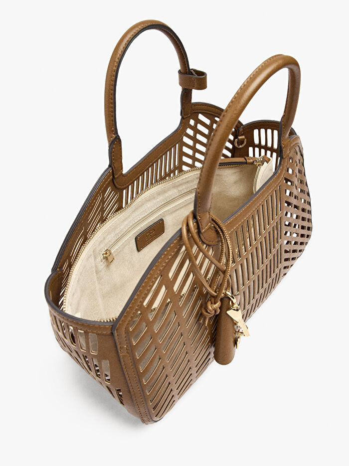 Çıkarılabilir Cepli Delikli Tote Çanta L