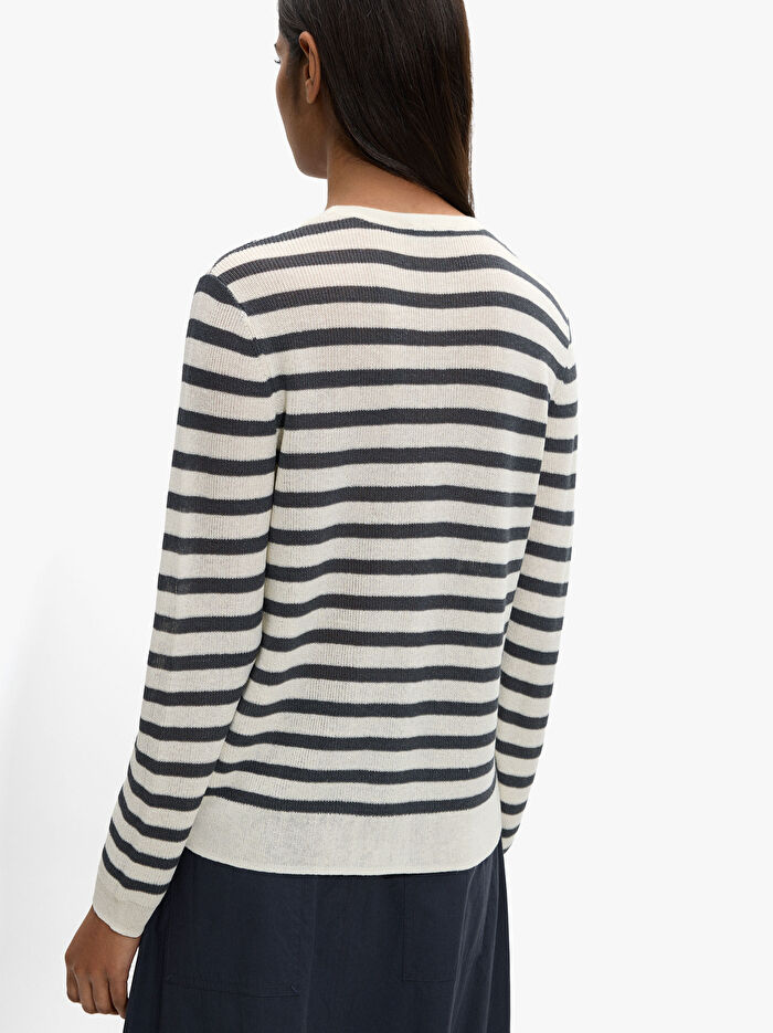 Çizgili Örme Hırka