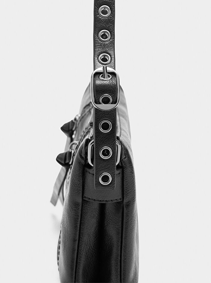 Eskitme Efektli Omuz Çantası