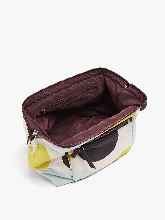 Desenli Teknik Kumaş Makyaj Çantası