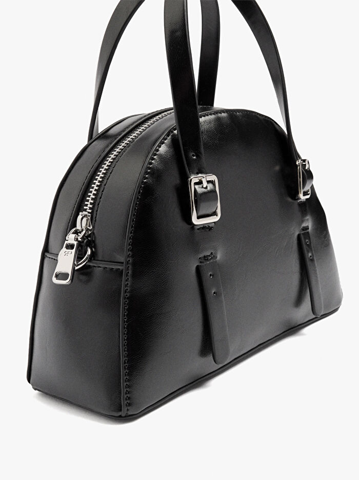 Çapraz Askılı Yuvarlak Tote Çanta