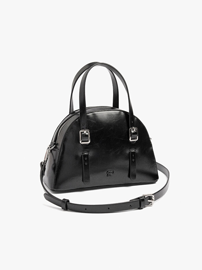 Çapraz Askılı Yuvarlak Tote Çanta