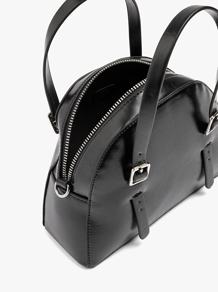 Çapraz Askılı Yuvarlak Tote Çanta