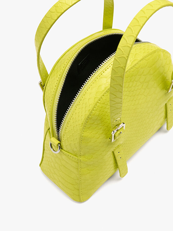 Dokulu Yuvarlak Tote Çanta