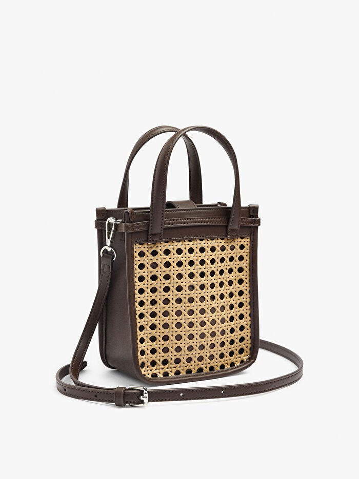 Hasır ve Çapraz Askılı El Çantası