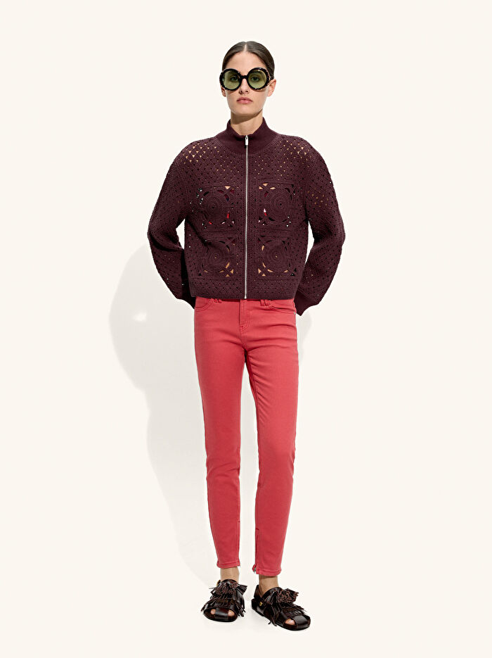 Fermuarlı Örme Hırka