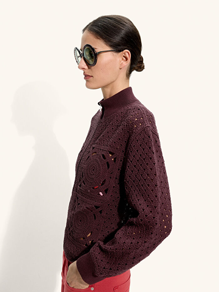 Fermuarlı Örme Hırka