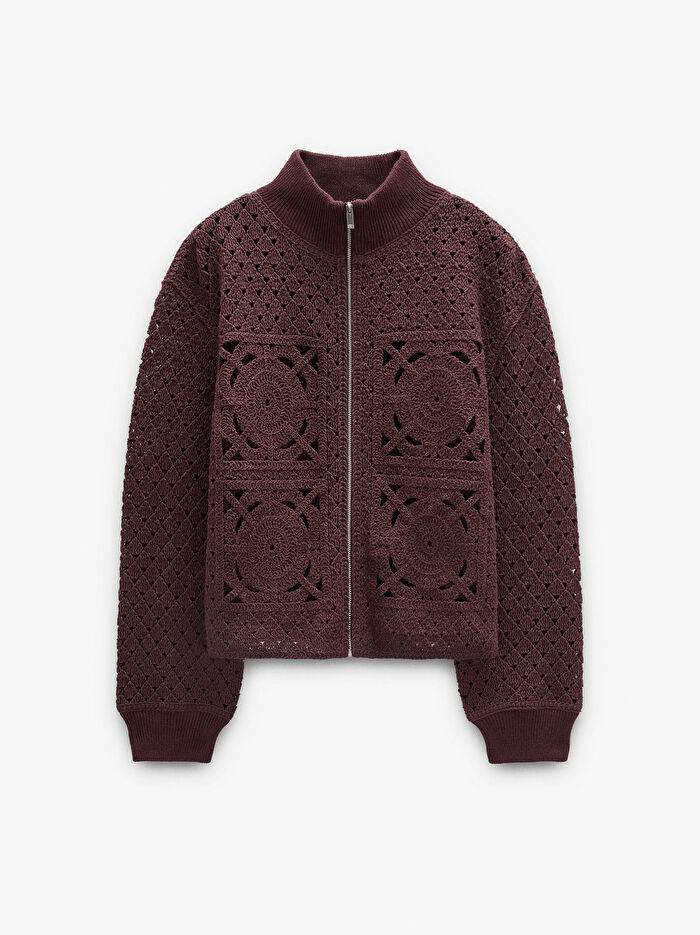 Fermuarlı Örme Hırka