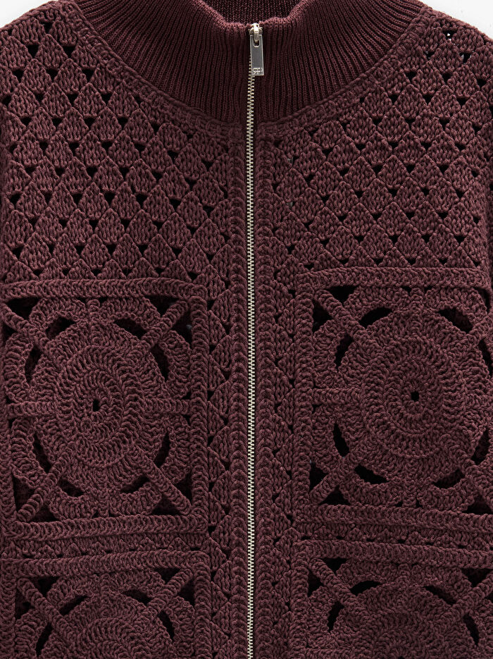 Fermuarlı Örme Hırka