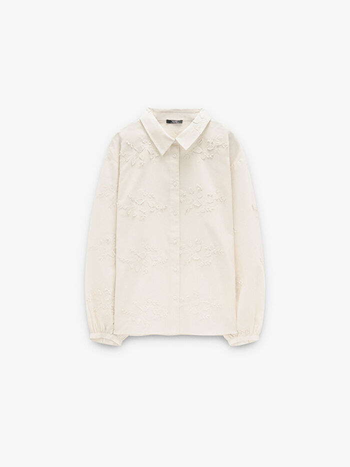 %100 Pamuklu Nakışlı Gömlek