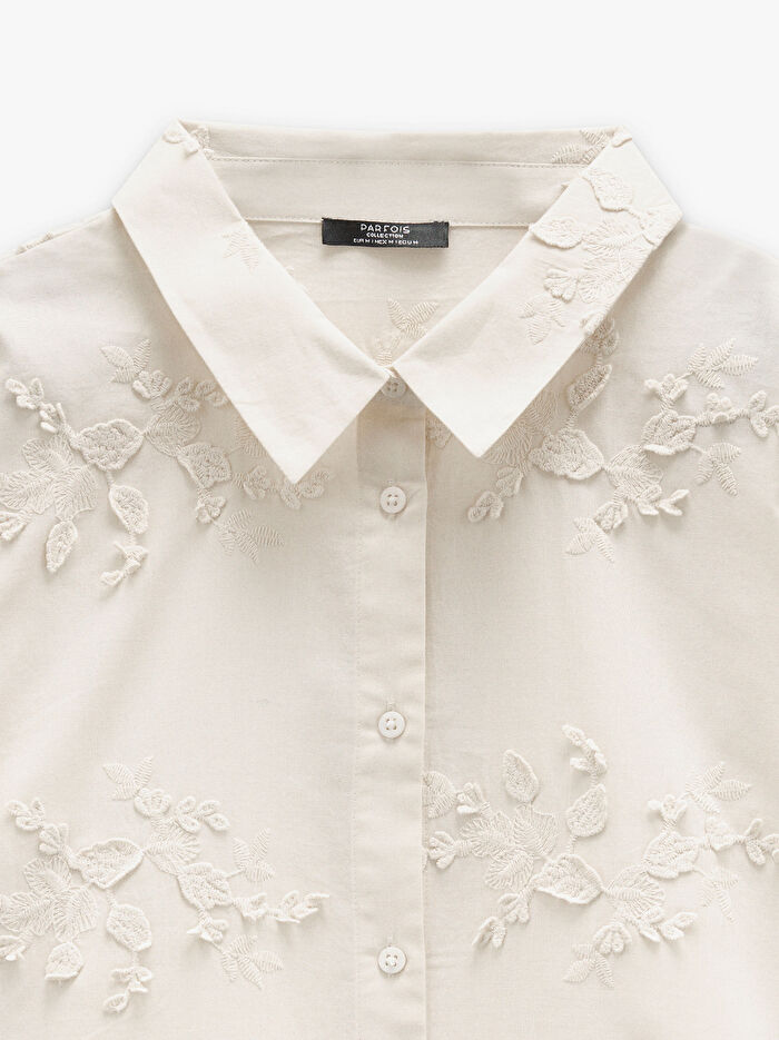 %100 Pamuklu Nakışlı Gömlek