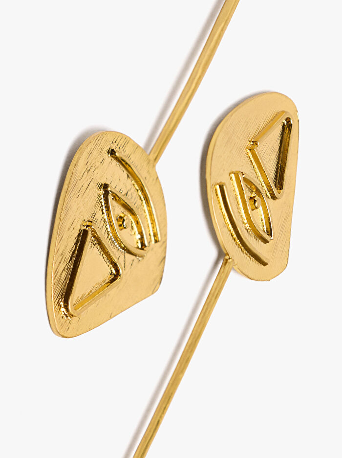 Göz Desenli Uzun Küpe