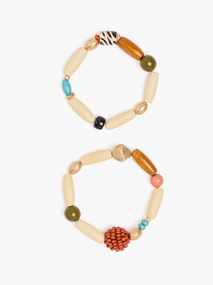 Ahşap Boncuklu Bileklik Seti