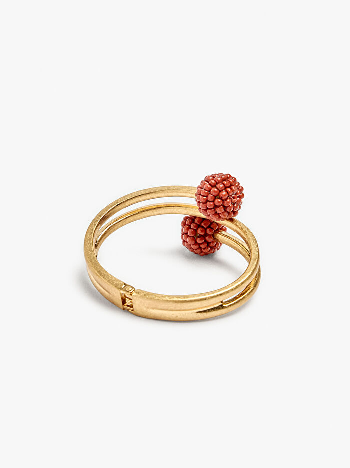 Boncuklu Sert Spiral Desenli Bileklik