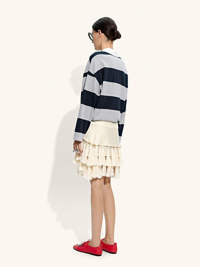 Püsküllü İpek Karışımlı Etek