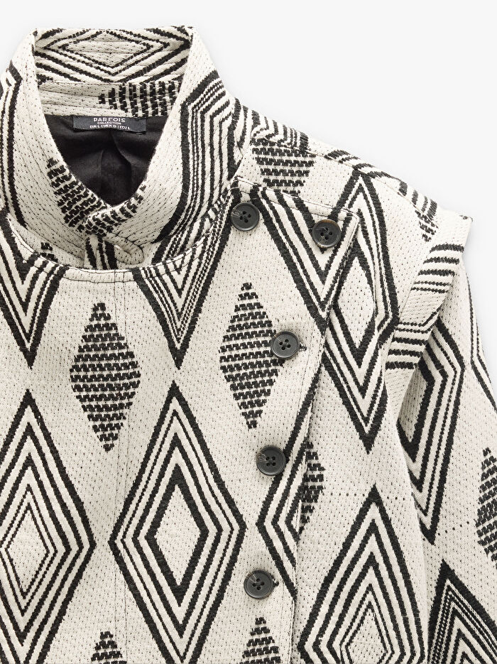 Elmas Desenli Jakarlı Ceket