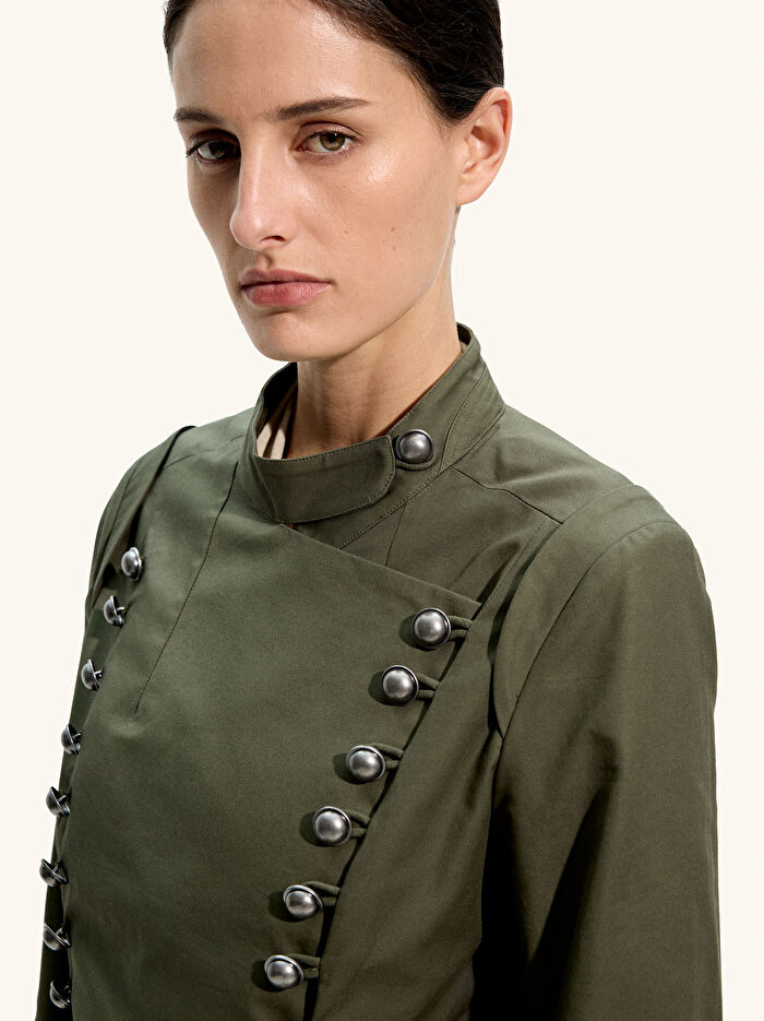 %100 Pamuk Düğmeli Ceket